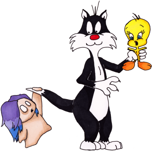 Tweety Bird And Sylvester By Darkrevette - Cartoon (600x600)
