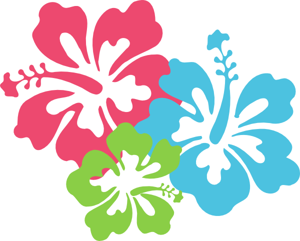 This Free Clip Arts Design Of Hibiscus Pinkbluegreen - Hawaiian Flower Vector (600x482)