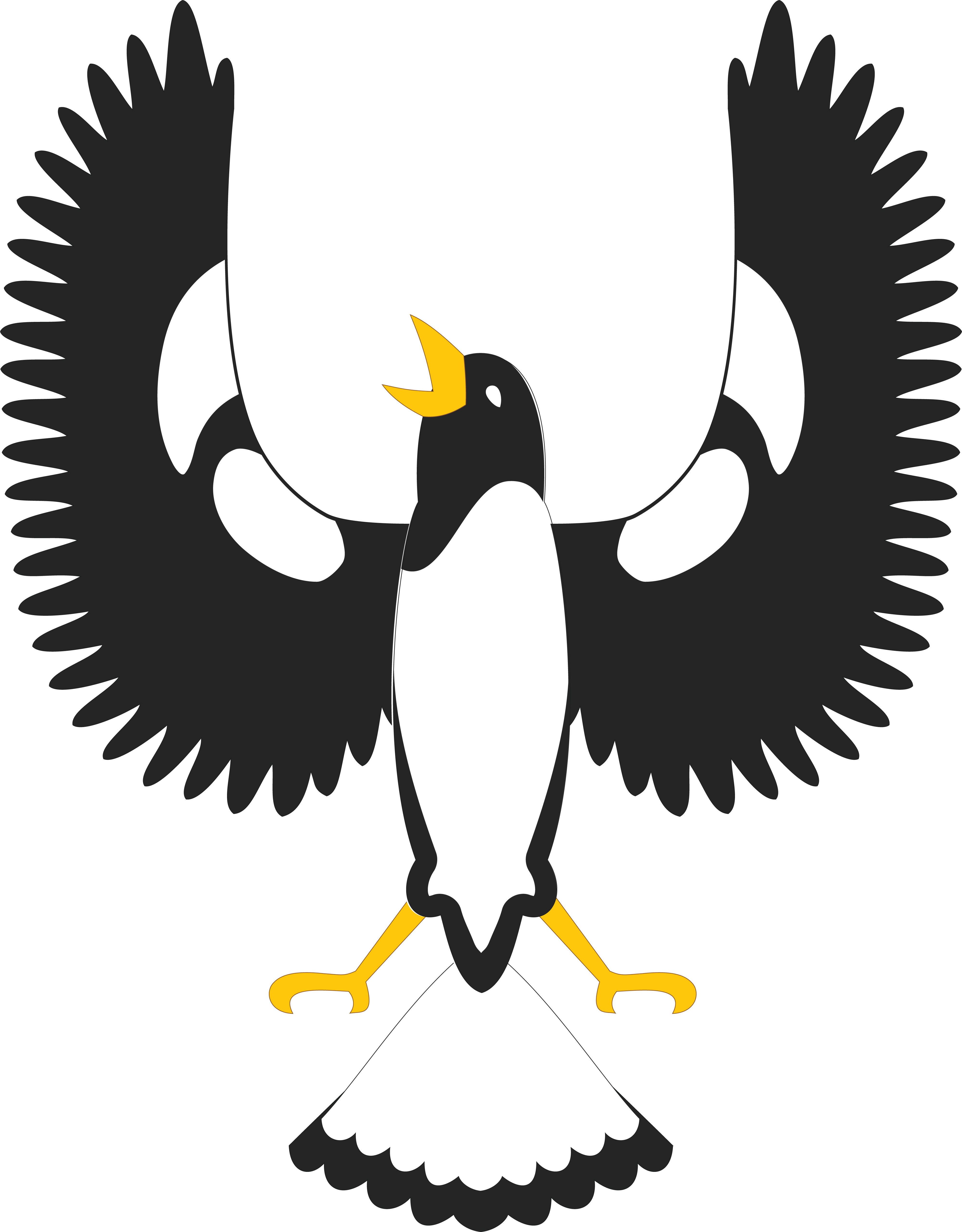 Free Clipart Of A Piping Shrike - Set 4 Tribal Eagles 3" Sew On Patches Stylized Eagle (4000x5121)