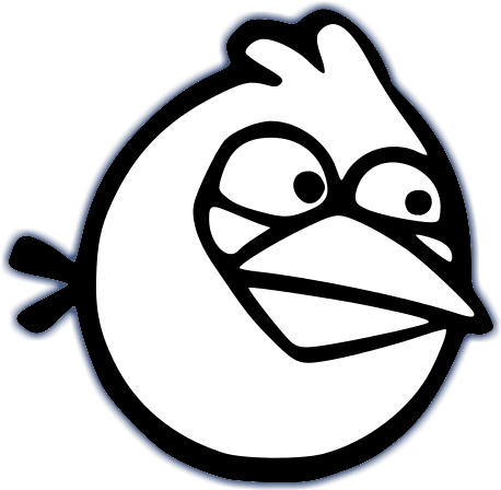 Angry Birds Black And White - Angry Birds Coloring Pages Blue Bird (611x611)