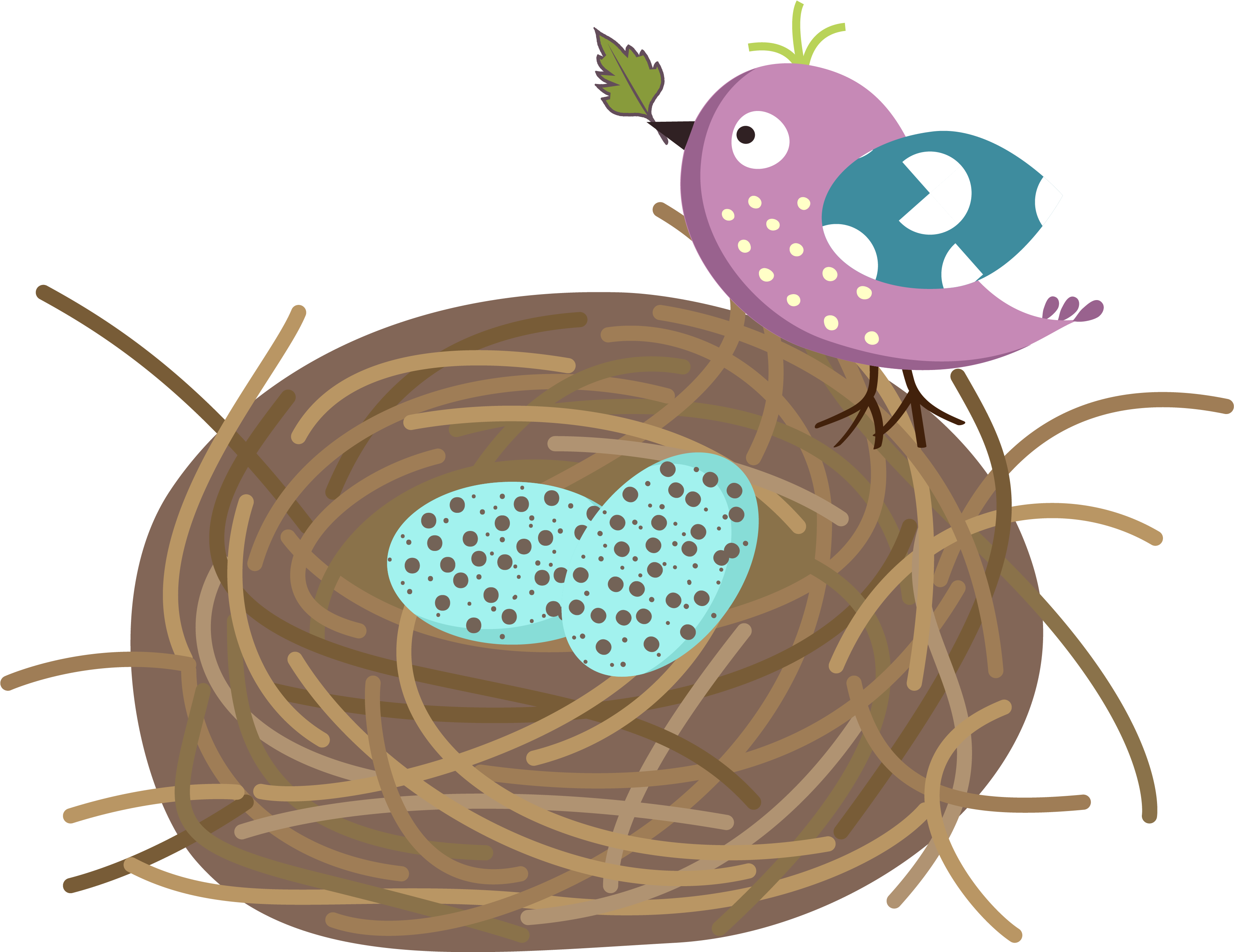 Vector Cartoon Bird Nest - Cartoon Bird Nest - (4115x3748) Png Clipart  Download
