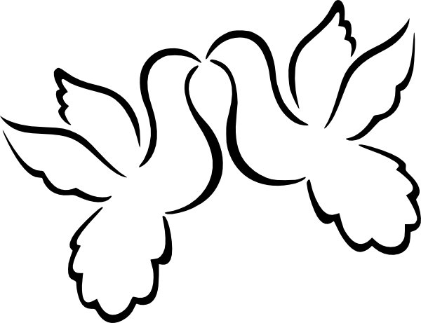 Love Birds Svg Clip Arts 600 X 461 Px - Love Birds Drawing Simple (600x461)