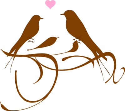 Love Birds Clip Art At Clker Com Vector Clip Art Online - Clip Art Love Birds (400x355)