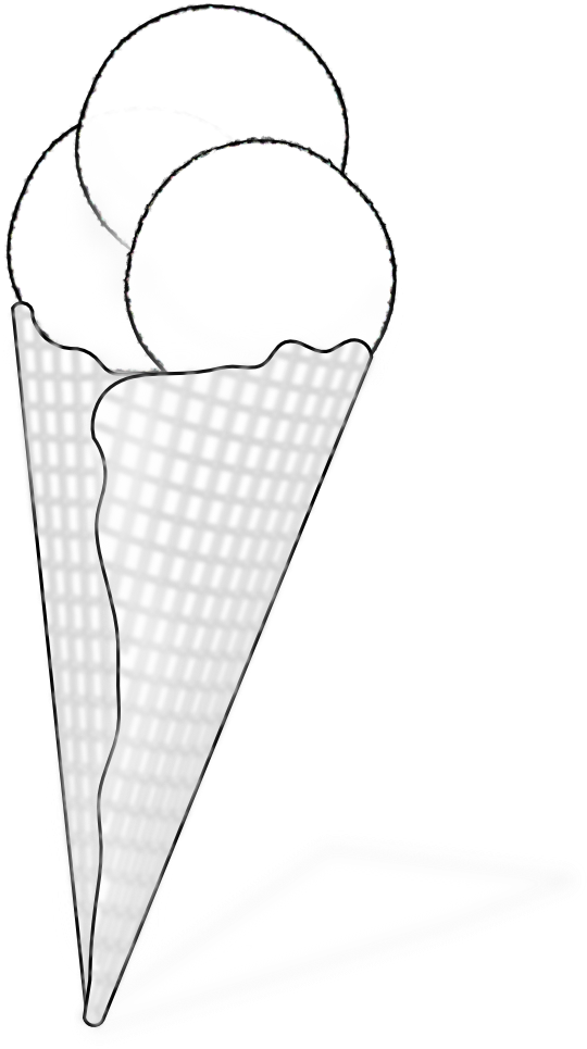 Food Ice Sweet Ice Black White Line Art Scalable Vector - Clip Art (555x966)