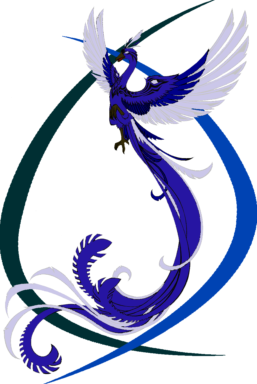 Phoenix Transparent Png Sticker - Blue Phoenix No Background (900x1345)