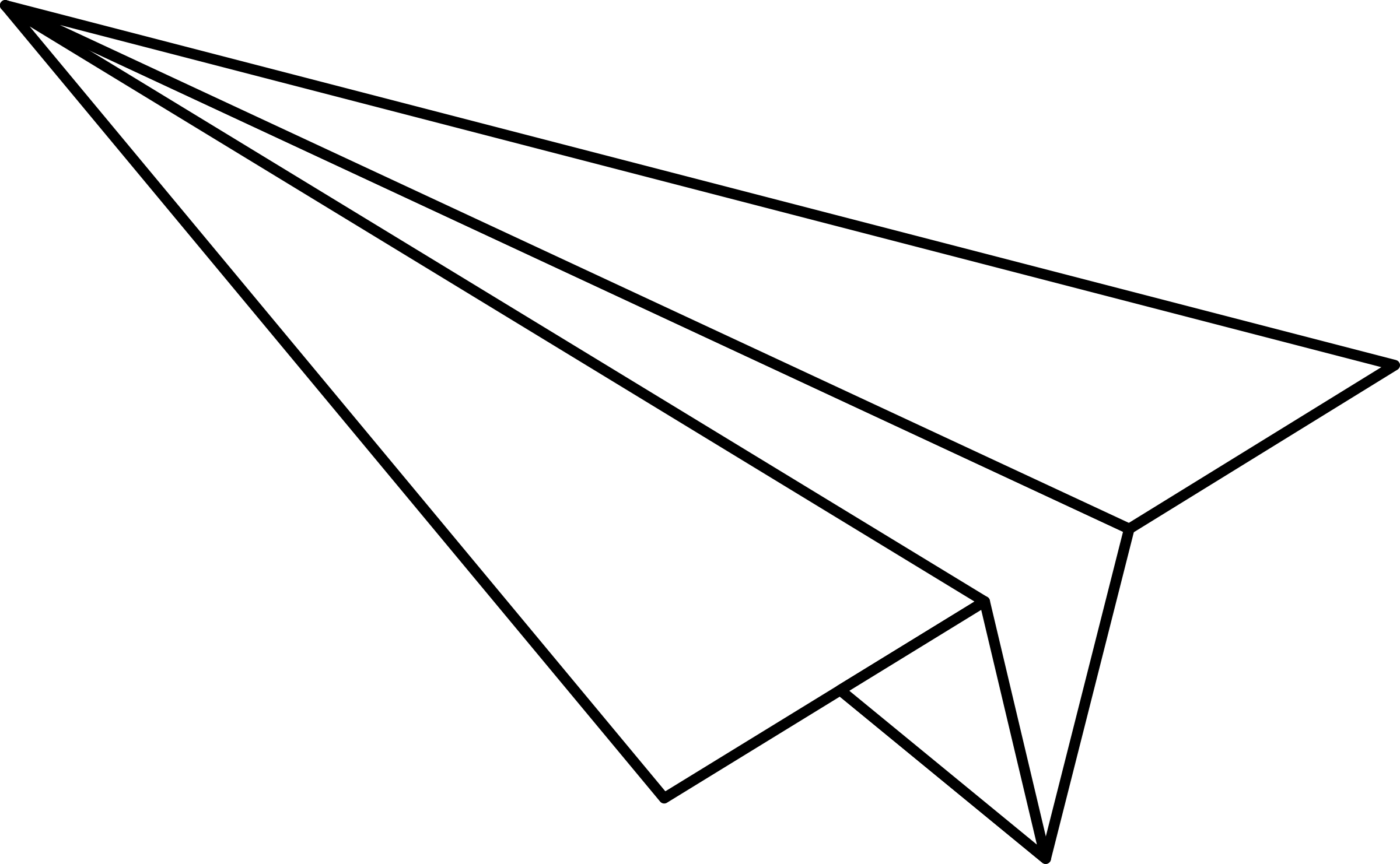 Big Image - Paper Airplane Clipart Black And White (2400x1482)