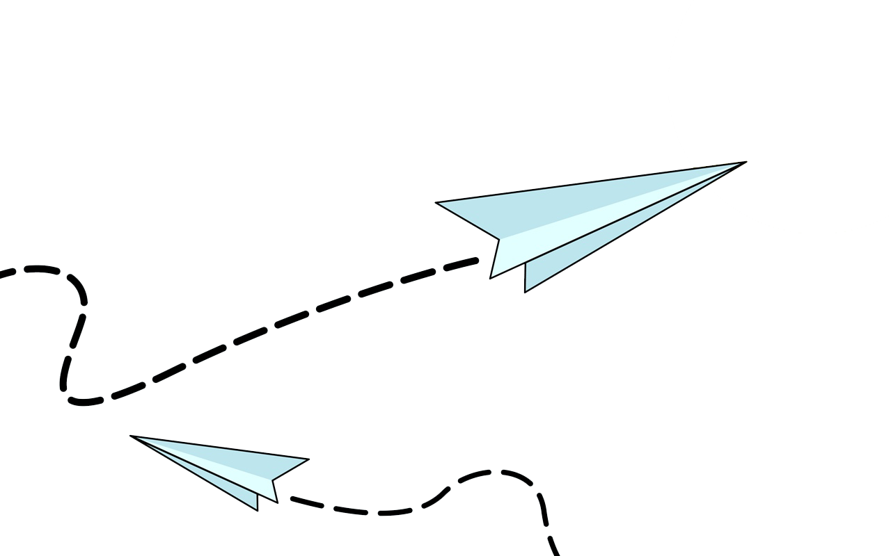 Paper Plane Airplane Flight Clip Art - Cartoon Paper Airplane (1280x800)