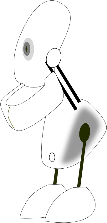 Robot Green Black White Art Geometry 555px - Cartoon (555x785)