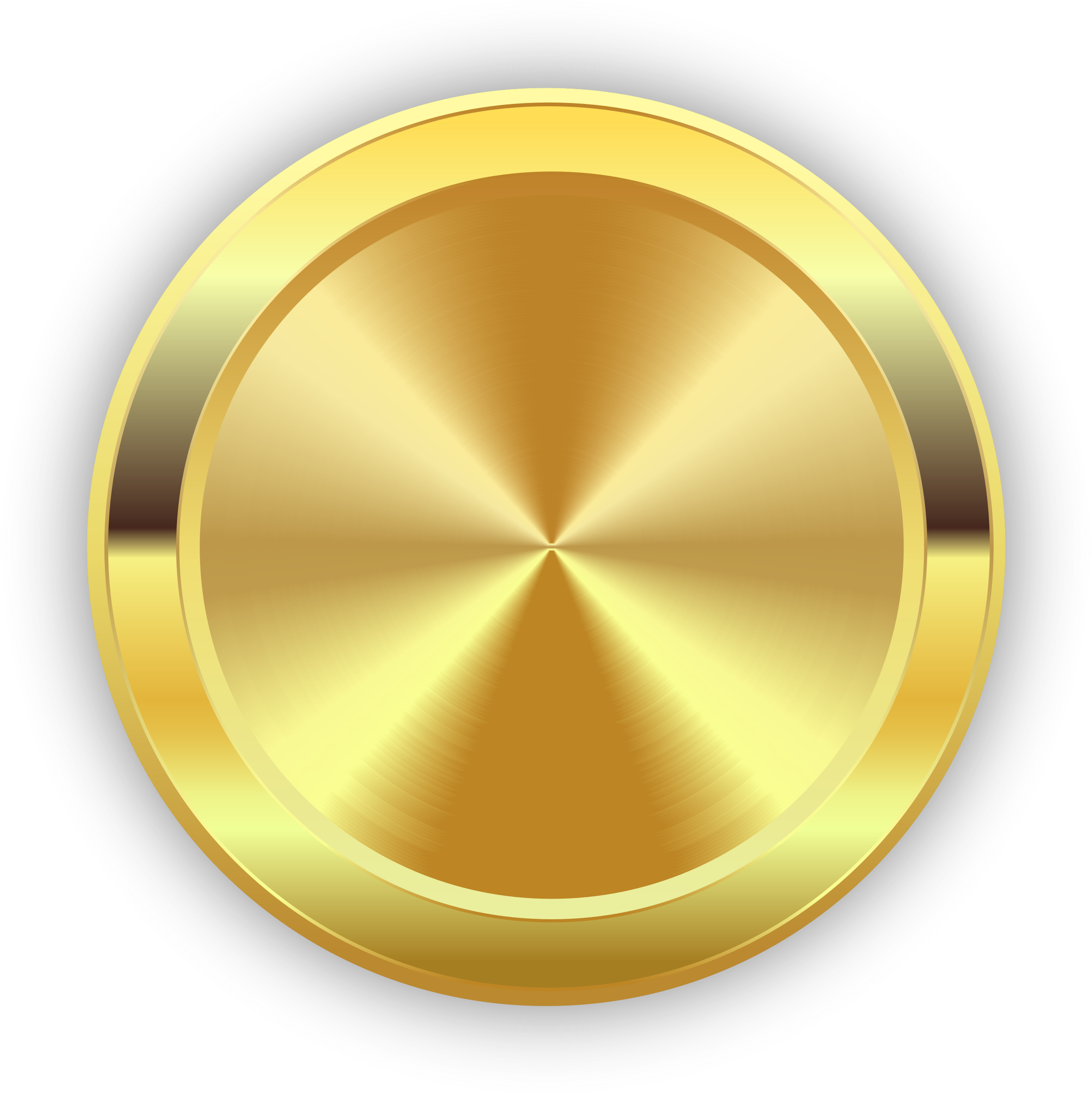 This Free Icons Png Design Of Round Golden Badge - Gold Circle Icon (2363x2366)