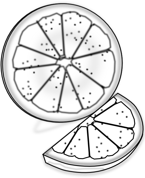 Food Orange Slice Orange Slice Svg - White And Black Orange (555x694)