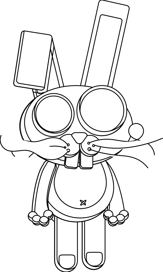 Cartoon Rabbit Bw Easter 555px - Cartoon (555x921)