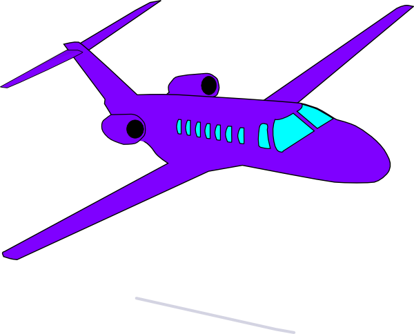 Purple Plane Clip Art - Green Plane Clipart (600x484)