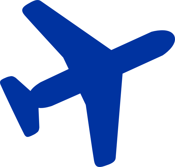 Blue Plane 2 Clip Art - Airplane Icon Blue Png (600x572)