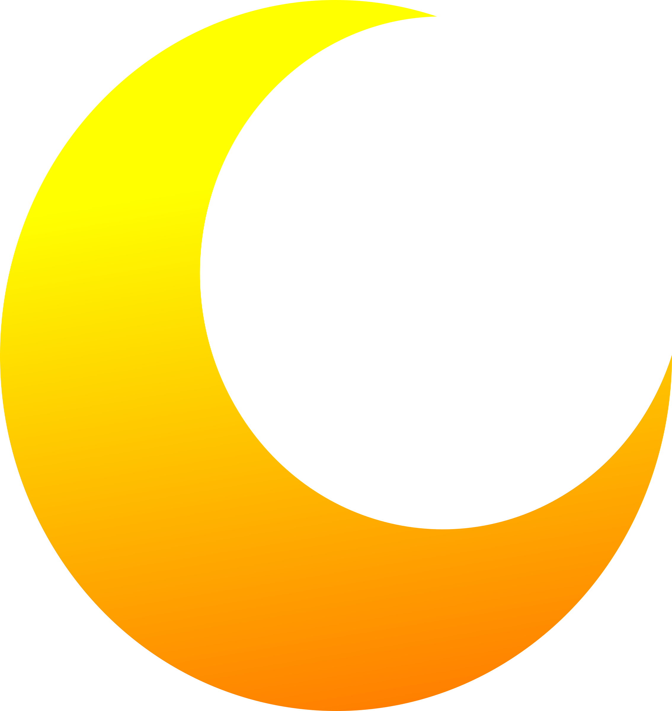Yellow Crescent Half Moon Vector Clipart Image - Half Moon Vector Png (2268x2400)