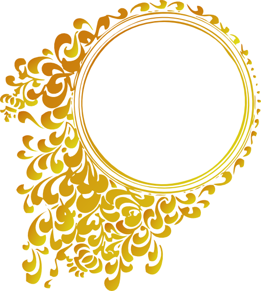 Circle Frame Clipart - Vector Golden Frame Png (534x594)