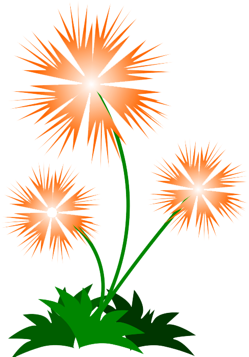 Abstract Flower Png Picture - Orange Flowers Shower Curtain (574x700)