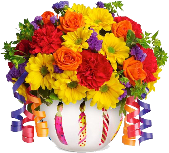 Bouquet Flowers Png - Teleflora Brilliant Birthday Blooms (550x596)