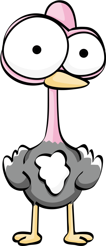 Common Ostrich Cartoon Drawing - Ostrich Cartoon Drawing - (1000x1000) Png  Clipart Download