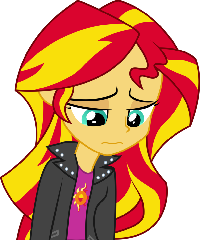 Seven Saviors Fimfiction Fimfiction My Little Pony - My Little Pony Equestria Girl Sunset Shimmer Sad (816x979)