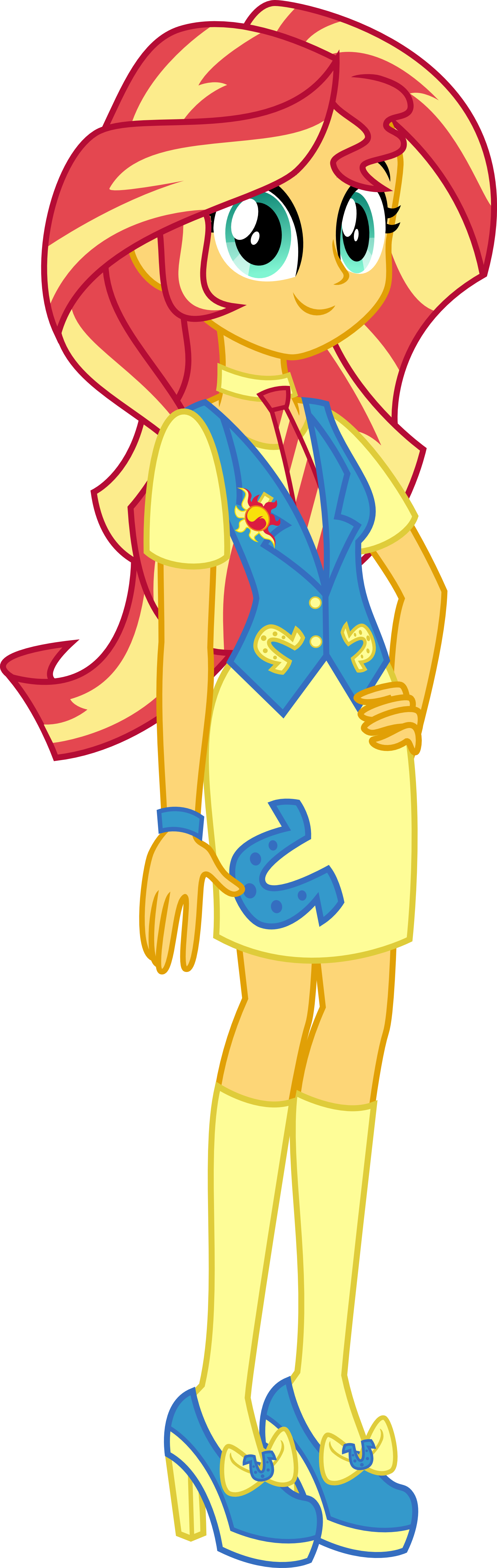 Eqg Sunset Shimmer In Chs Uniform By Osipush - Mlp Eg Canterlot High Uniform (1737x5477)