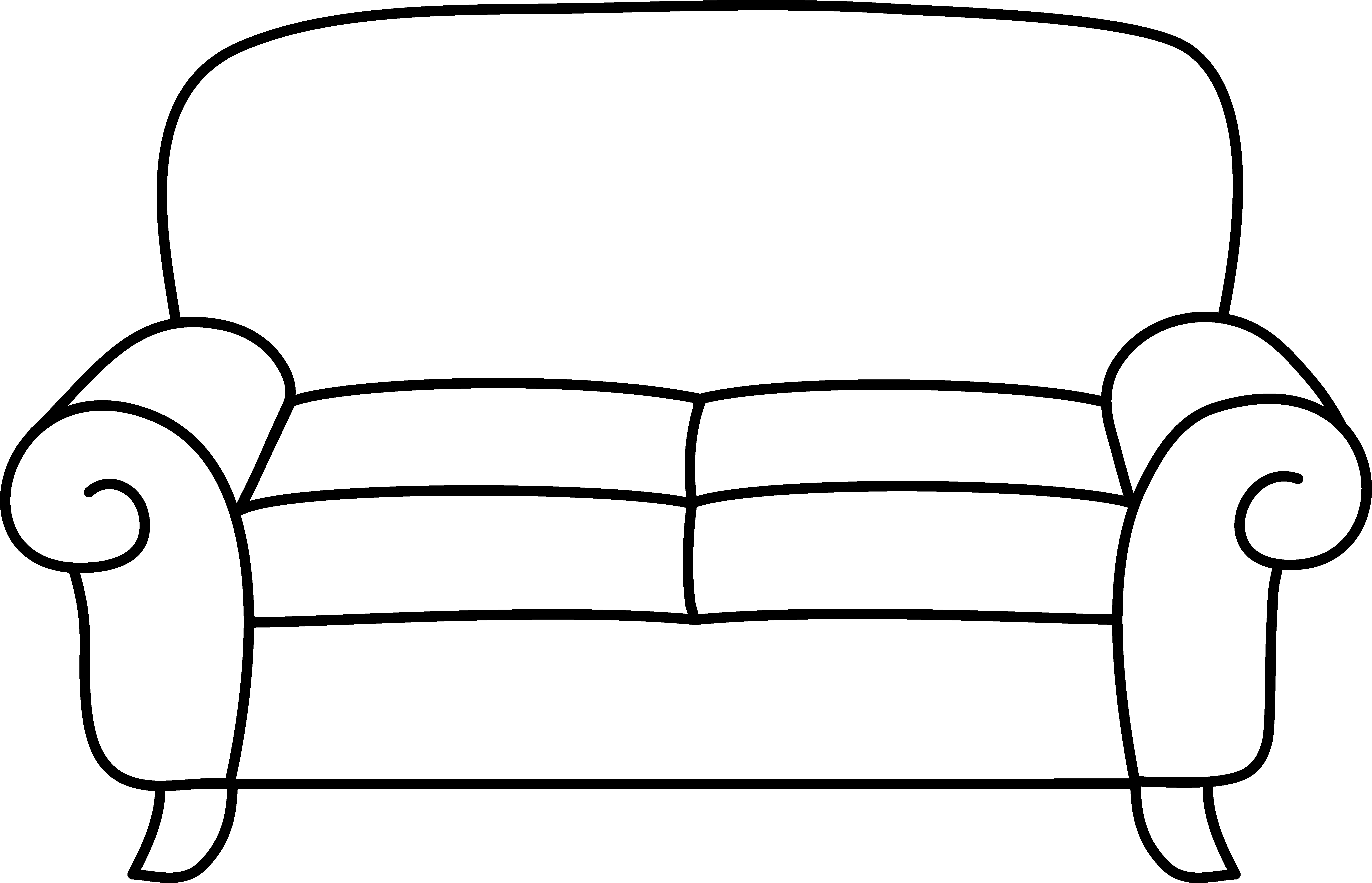 Sofa Coloring Page Free Clip Art - Couch Coloring Page (6597x4247)