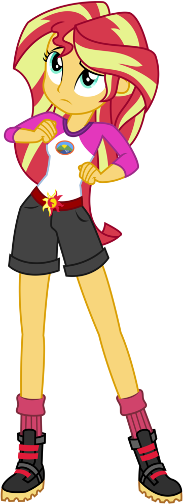 Sketchmcreations, Boots, Clothes, Confused, Equestria - Sunset Shimmer (403x1024)