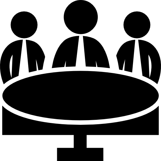 Business Meeting Group On Circular Table Vector - Mesa Icono Png (512x512)
