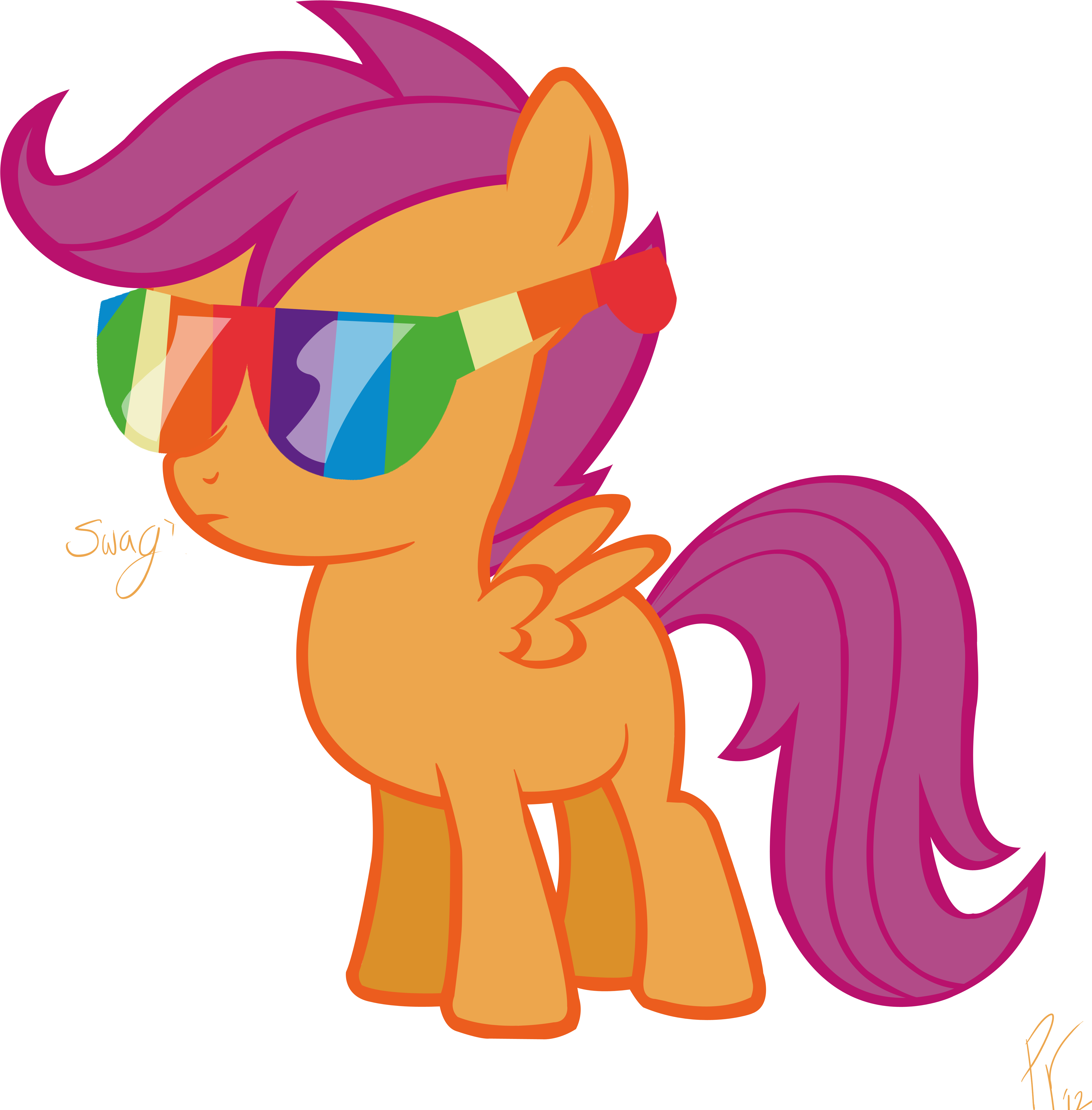 Swa 12 Scootaloo Rainbow Dash Pink Mammal Vertebrate - Mlp Swag Sunglasses Request Oc (5000x5000)