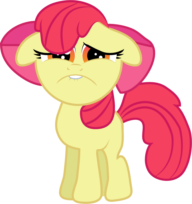Sad Faced Apple Bloom By Creshosk-d45v31 - My Little Pony Apple Bloom Sad (727x774)