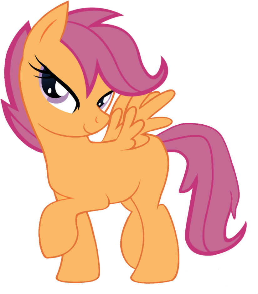Wet Mane Scootaloo By Timon The Bronie - Wet Mane Granny Smith (900x1024)