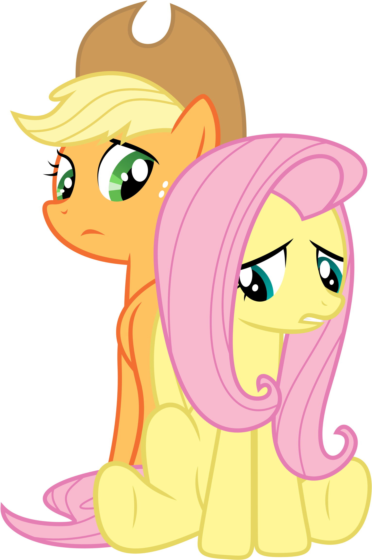 Applejack/fluttershy - My Little Pony Applejack And Fluttershy (1600x2324)