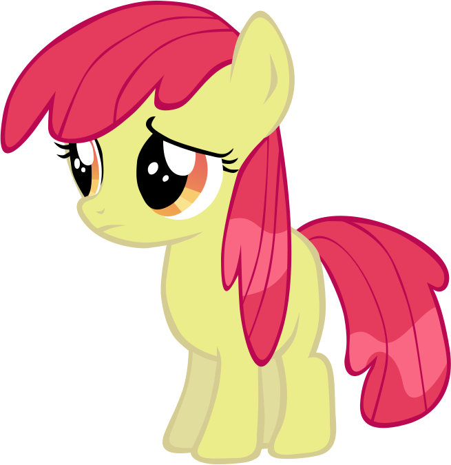 Safe, Simple Background, Solo, Transparent Background, - Apple Bloom Mlp Sad (655x675)