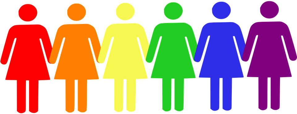 Feminism Women Female Gay Pride Rainbow Te - People Holding Hands Rainbow (960x480)
