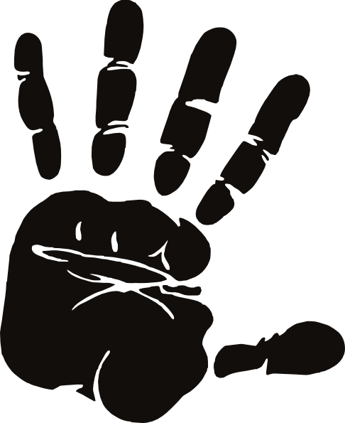Hand Clip Art - Hand Print Vector Png (486x595)