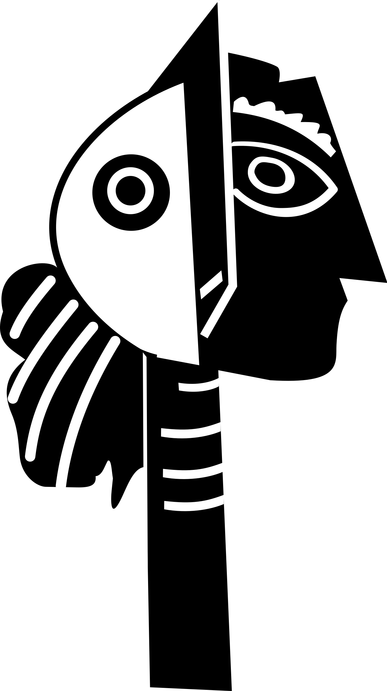 Simple Picasso Clip Art Medium Size - Black And White Cubist Art (1346x2400)