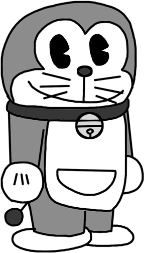 Doraemon In Black And White Cartoon Style By Marcospower1996 - Cartoon (858x859)