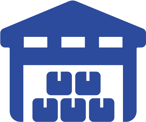 Warehousing - Warehouse Icon Dark Blue (512x512)
