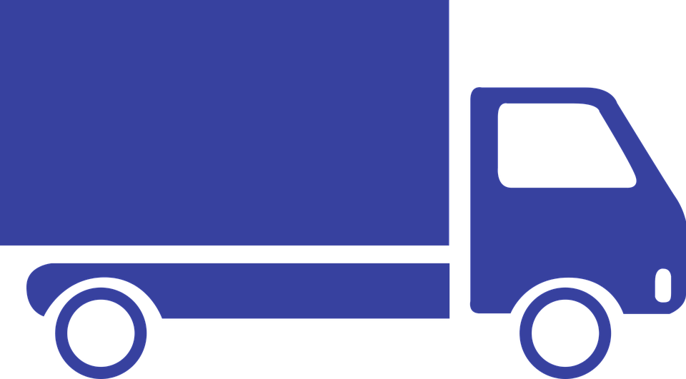 Blue Clipart Lorry - Box Truck Clip Art (960x531)