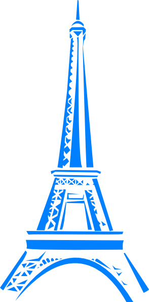 Blue Clipart Eiffel Tower - Eiffel Tower Clip Art (294x595)