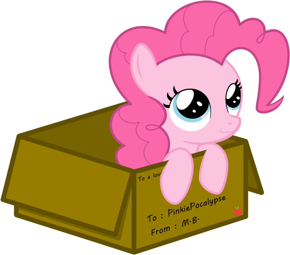 Pinkie Delivery By Misterbrony - Pinkie Pie In A Box (953x838)