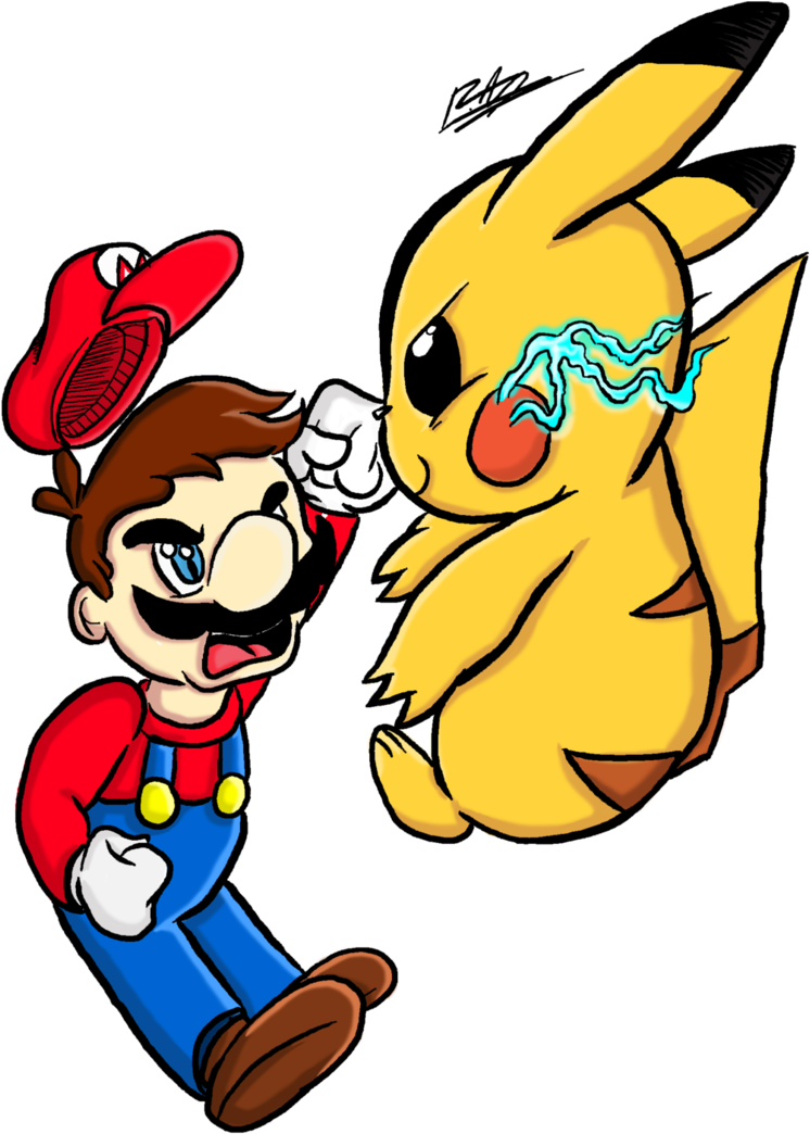 It's Not October 3rd Yet - Pikachu Vs Mario Bros (762x1048)