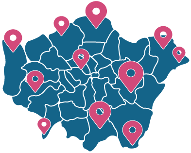 Map Of London Delivery Areas Covered By Us - Illustration (401x328)