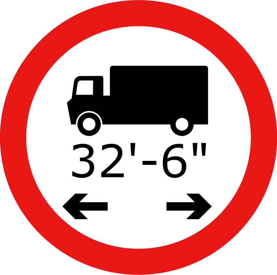 Roadsign Lorry Length Svg Vector File, Vector Clip - Covent Garden (900x892)