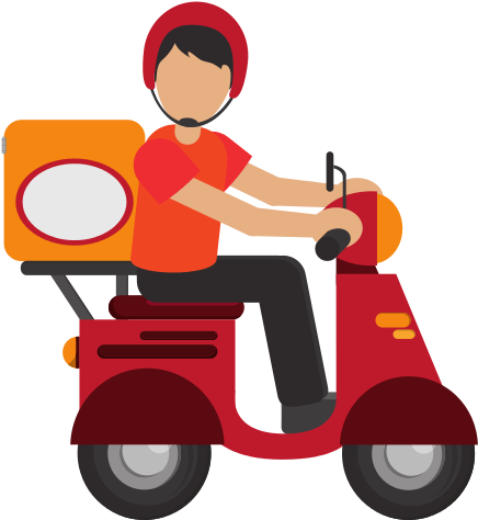 Man Delivering Boxes On Scooter Icon - Delivery Icon (550x550)