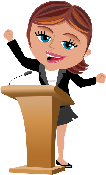 Kathy Haras - Public Speaking Clipart (390x600)