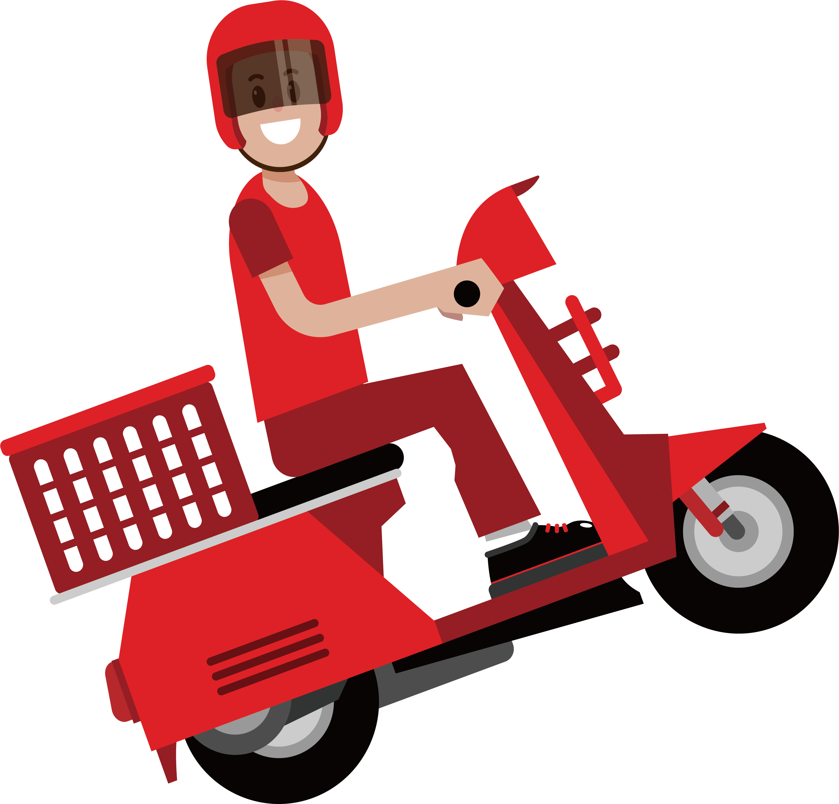 Delivery Take-out Courier Euclidean Vector - Moto Delivery Png (2858x2739)