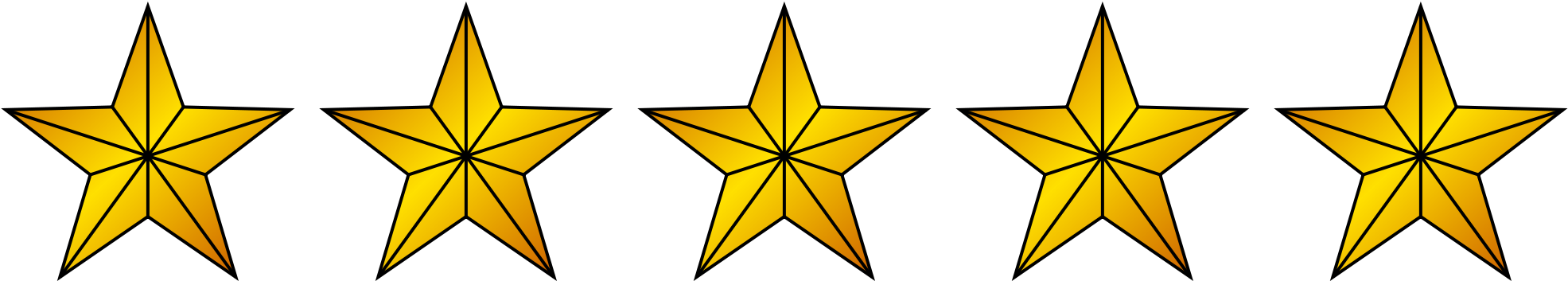 5 Star Rating Cliparts - Clip Art (2000x400)