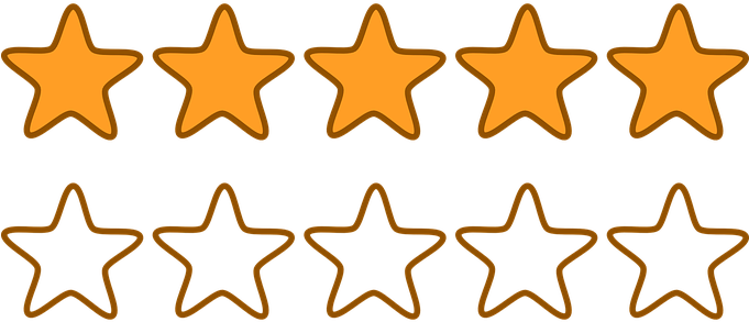 Rating Stars Orange Five 5 Votes Quality L - Five Stars Clip Art (680x340)