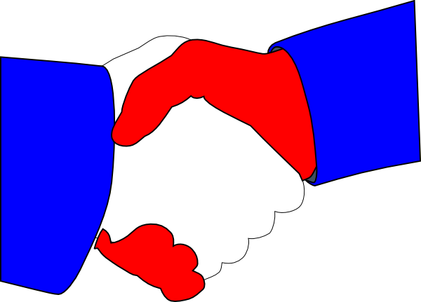 American Handshake Clip Art At Clker - Shake Hands Clipart Red Blue (600x431)