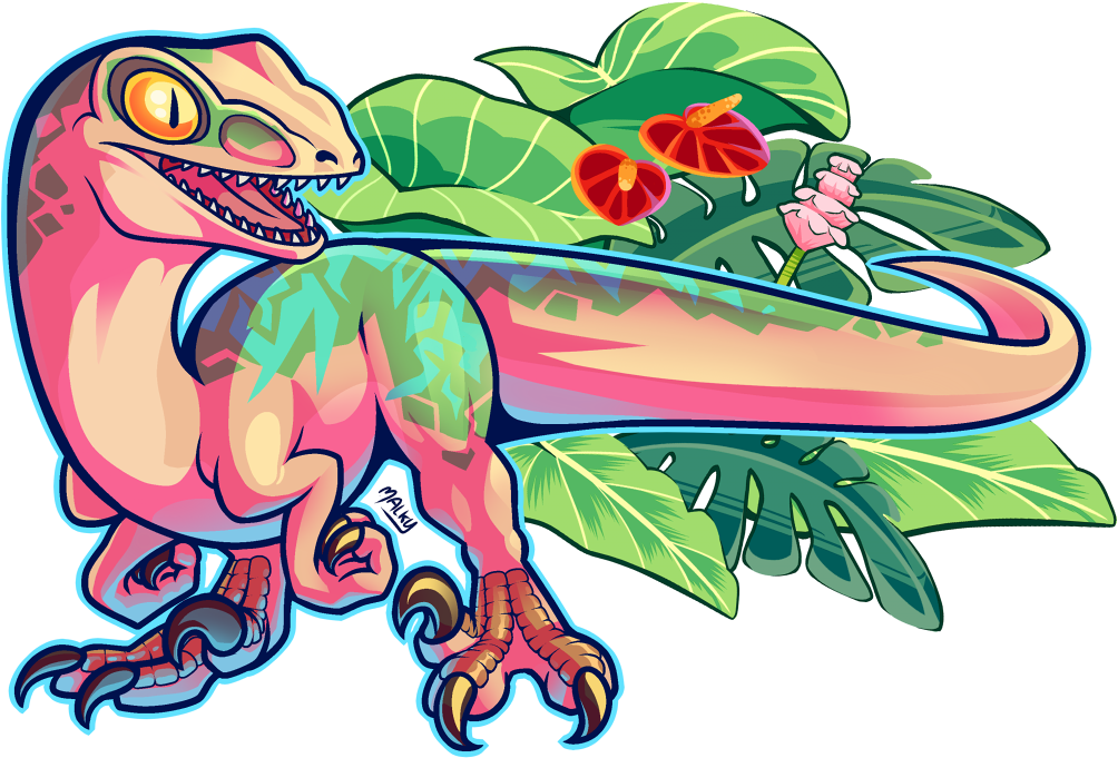 Cartoon Echo "when They Were Both Young Raptors, Echo - Delta The Velociraptor Cute (1273x776)
